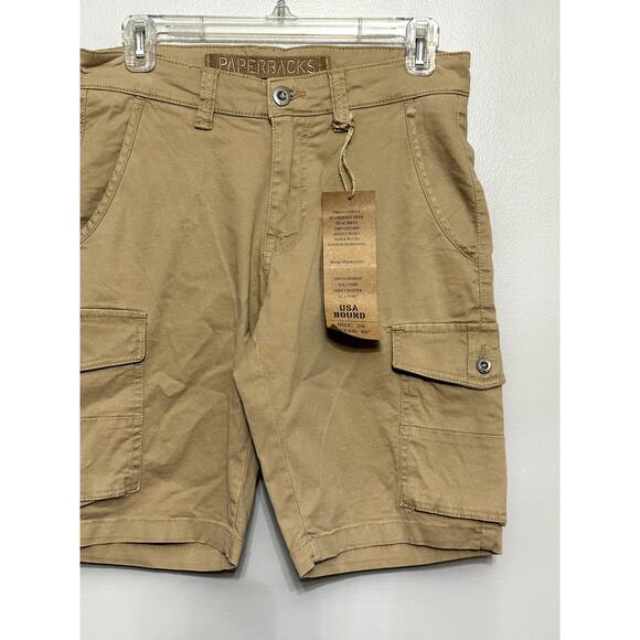 Original Paperbacks Men's Tan/Khaki Cargo Shorts 29" Waist 10" Inseam NWT - Picture 4 of 9